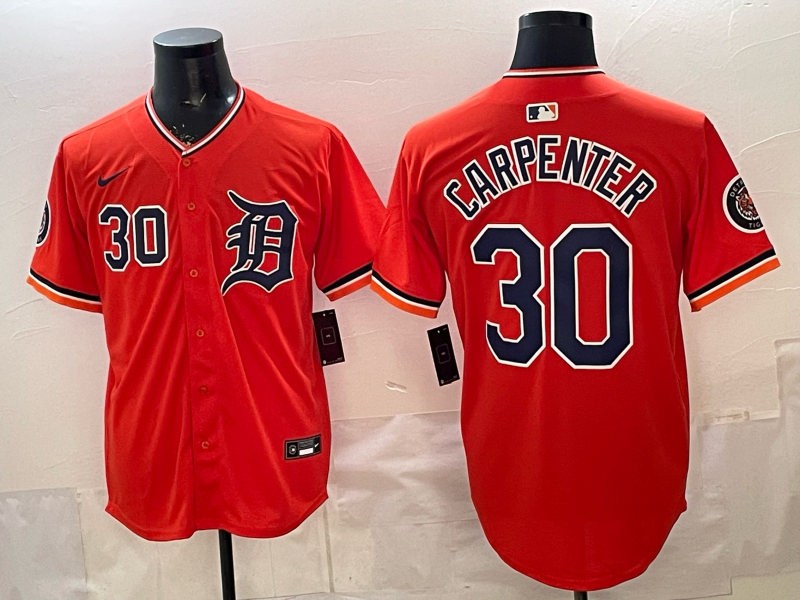 Men Detroit Tigers #30 Carpenter orange Game Nike MLB Jersey0321001->detroit tigers->MLB Jersey